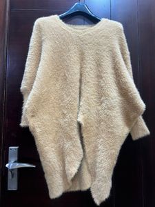 Beige Fuzzy Tunic Top