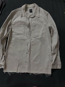 Original Imported ZARA Overshirt–Vintage Stone B