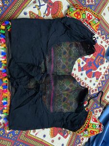 Embroidered Royal Blue &amp; black chaniya choli with