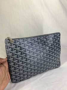 Authentic Goyard Senat Pouch MM - Black/Grey