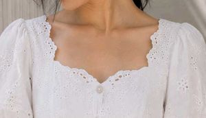 White Broderie Anglaise Midi Dress