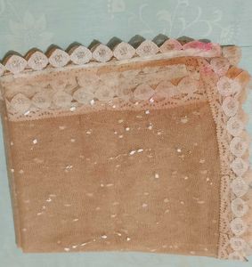 Elegant Net Dupatta with Lace Trim