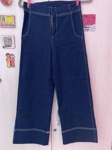 Wide Leg Cropped Stretchable Pants
