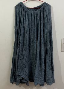 Bohemian Grey Crinkle Maxi Skirt