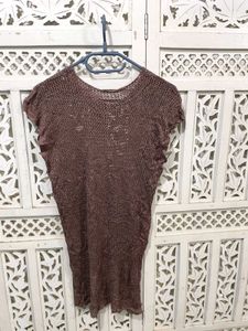 💝Brown Sheer Knit Top G