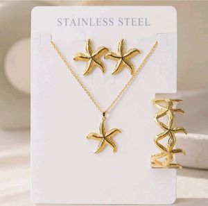 Starfish Stainless Steel Jewelry Set