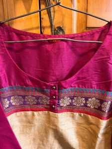 Beautiful Khaki Pink W Kurti