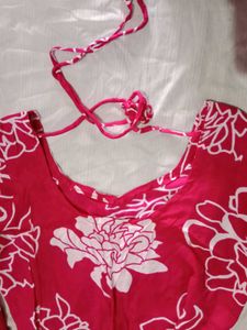 Floral Print Pink Kurti