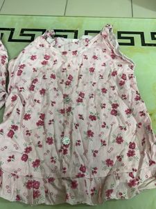 Cute Pink Floral Kurta Set
