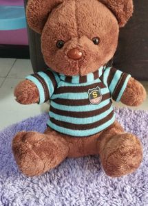 Cute Teddy Bear with Striped Sweater