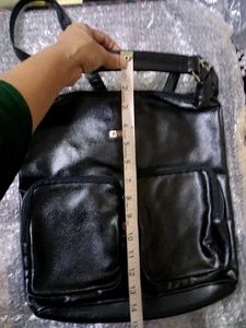 Avon Black Faux Leather Hobo Bag