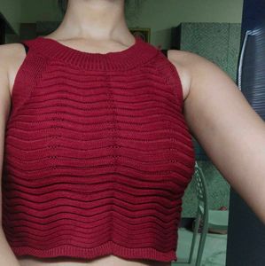 Chic Knit burgundy Tank Top