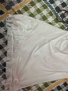Chic White Strapless Ruffle Dress