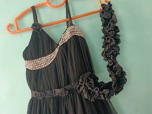 Black Net Dress For Girls..