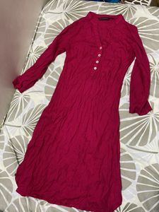 pantaloons Pink Button-Down kurti