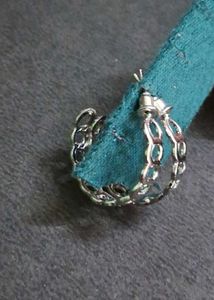 Silver Hoop Earrings with Circle Design