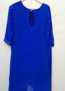 Royal Blue Kurta with Button Detail