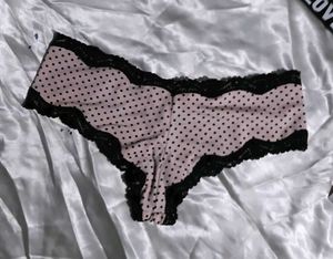 Pink Heart Print Bra