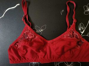 Red Lace Trim Bra