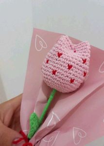 Crochet Heart Tulip Bouquet