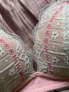 cute Lace Trimmed Pink Bra