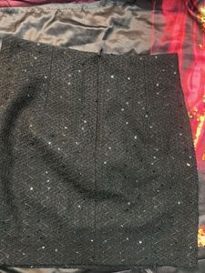 Black Sequin Mini Skirt