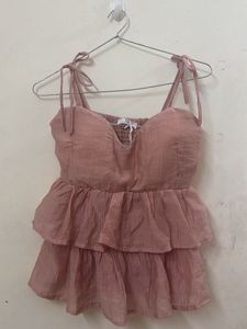 Chic Ruffled Peach Top