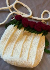 Crochet Rose Bouquet Pouch