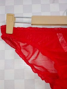 1300)Red Sheer Panties
