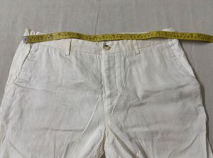 Zara Men's White Linen Pants