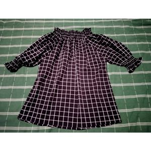 NO FLAWS ✅💯 newest products is selling well Full Neck Balloon Sleeve Beautiful Checks Top , Tshirt Or Crop Top