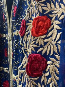 Embroidered Blue Kurti with cotton astar