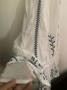 White Embroidered Midi Dress
