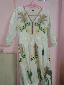 Embroidered White Kurta