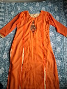 Coral Embroidered Kurta