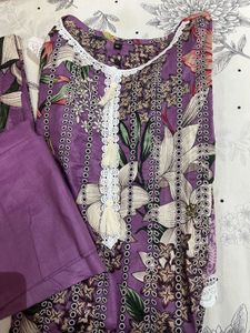 Elegant Purple Floral Kurta Set