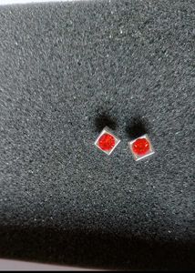 Sparkling Red Gemstone Stud Earrings