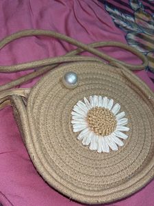 Boho Daisy Rope Round Bag