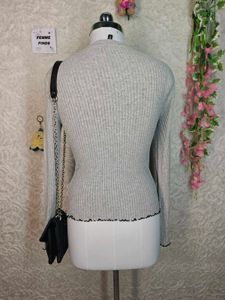 H&amp;M Ribbed Crew Neck Long Sleeve Top