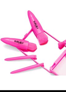 Pink Makeup Brush Set with Mirror