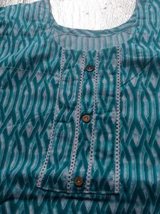 Elegant Teal Geometric Print Kurta