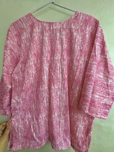 Pink Striped Cotton Kurta