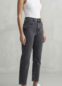 Dark Wash High Waisted Straight Leg Jeans