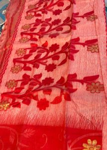 Dhakai jamdani Semi Hard Saree
