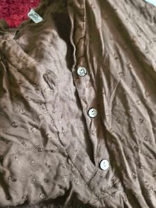 Brown Textured Kurta