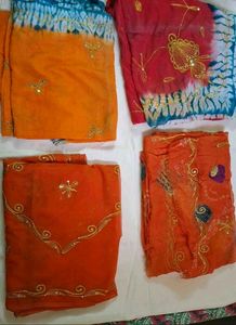 Colorful Ethnic odhna 4 set semi fabric