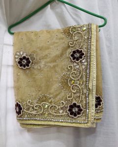 Lehenga Choli Dupatta Set - Maroon Velvet
