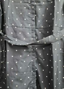 Chic Black Polka Dot Shirt Dress