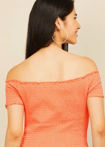 Off-Shoulder Smocked Top