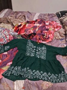 Green Embroidered Kurta